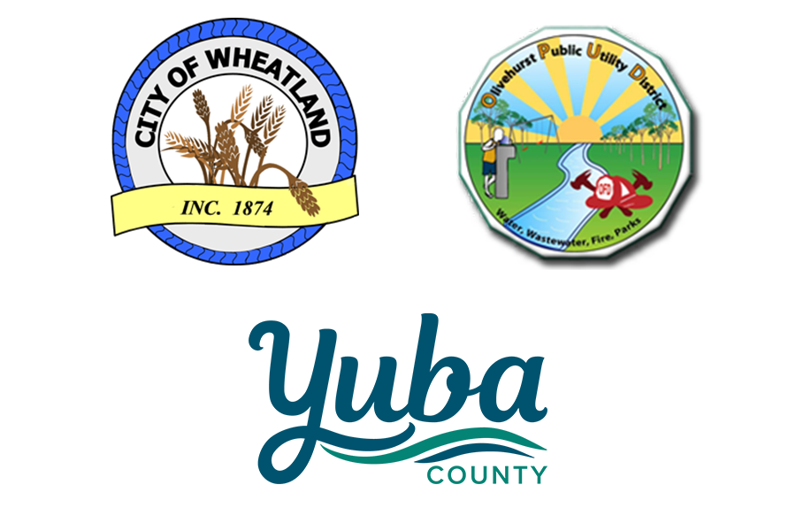 City of Wheatland, Olivehurst Public Utility District and Yuba County logos